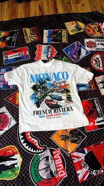 White Oversized Monaco Racing Club French Riviera Graphic T-Shirt